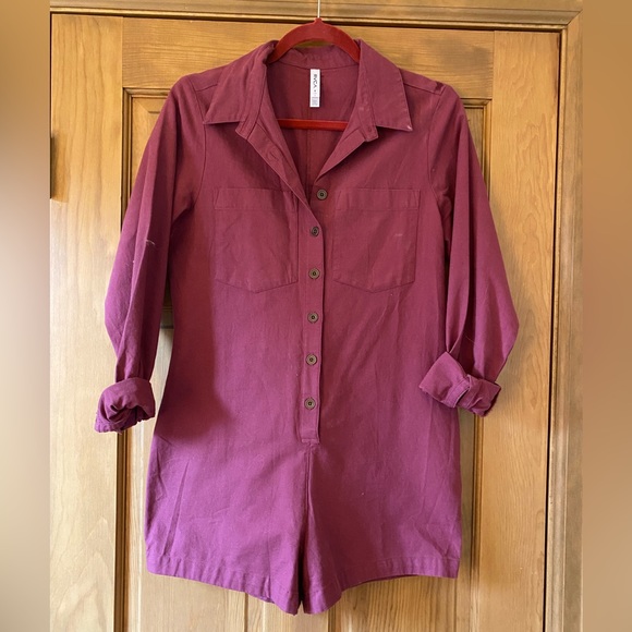 RVCA Chance Lounge Romper in Rose - Picture 2 of 6